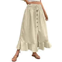 Women's Skirt Casual Simple Style Streetwear Solid Color Maxi Long Dress Holiday Selfie main image 5