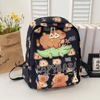 Kid'S Nylon Cartoon Capybara Cute Square Zipper Functional Backpack sku image 1