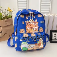 Kid'S Nylon Cartoon Capybara Cute Square Zipper Functional Backpack sku image 3