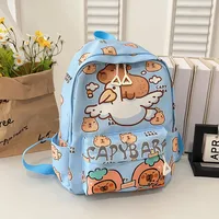 Kid'S Nylon Cartoon Capybara Cute Square Zipper Functional Backpack sku image 4