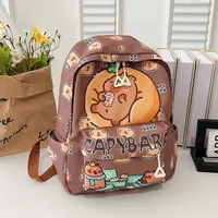 Kid'S Nylon Cartoon Capybara Cute Square Zipper Functional Backpack sku image 6
