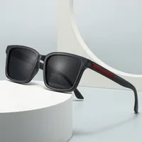 Simple Style Solid Color PC Polarized Light Square Full Frame Glasses main image 1