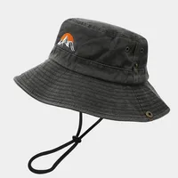 Unisex Casual Elegant Simple Style Mountain Curved Eaves Bucket Hat main image 3