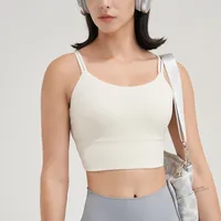 Fitness Sport Style Solid Color Nylon Naked Sense Strap Active Tops Vest main image 2