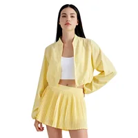 Sport Style Solid Color SZ Woven Standing Collar Active Tops Coat main image 2