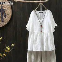 Women's Pullovers Shirt Short Sleeve Blouses Elegant Classical Solid Color sku image 3
