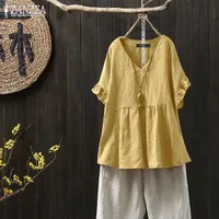 Women's Pullovers Shirt Short Sleeve Blouses Elegant Classical Solid Color sku image 12