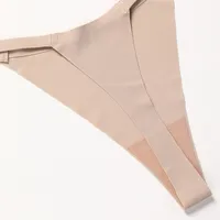 Solid Color Seamless Breathable Quick Dry Low Waist T/thong Panties main image 3