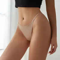 Solid Color Seamless Breathable Quick Dry Low Waist T/thong Panties main image 5