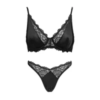 Lace Traditional Back Beauty Adjustable Type Breathable Bra Set sku image 2