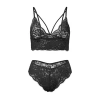 Lace Traditional Fun Back Beauty Breathable Bra Set sku image 2