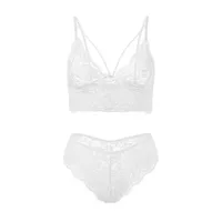 Lace Traditional Fun Back Beauty Breathable Bra Set sku image 13