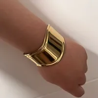 Casual Exaggerated Oversized C Shape 304 Stainless Steel 18K Gold Plated None Bangle In Bulk main image 1