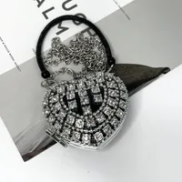 Women's Mini Plastic Metal Heart Shape Streetwear Tassel Heart-shaped Magnetic Buckle Crossbody Bag sku image 3