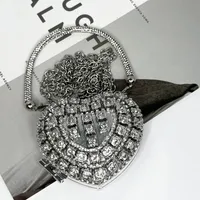 Women's Mini Plastic Metal Heart Shape Streetwear Tassel Heart-shaped Magnetic Buckle Crossbody Bag sku image 4