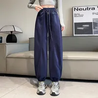 Women's Outdoor Street Sports Casual Style Japanese And Korean Leisure Solid Color Ankle-Length Harem Pants Casual Pants sku image 9