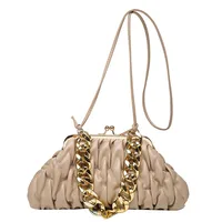 Women's Pu Leather Solid Color Elegant Pillow Shape Clasp Frame Shoulder Bag main image 3