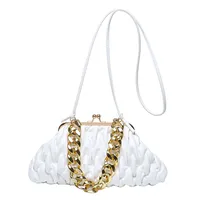 Women's Pu Leather Solid Color Elegant Pillow Shape Clasp Frame Shoulder Bag sku image 2