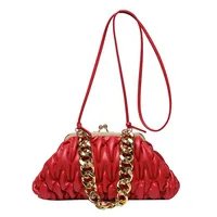 Women's Pu Leather Solid Color Elegant Pillow Shape Clasp Frame Shoulder Bag sku image 5