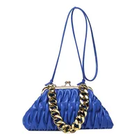 Women's Pu Leather Solid Color Elegant Pillow Shape Clasp Frame Shoulder Bag sku image 6