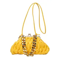 Women's Pu Leather Solid Color Elegant Pillow Shape Clasp Frame Shoulder Bag sku image 7