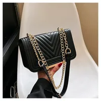 Women's Pu Leather Solid Color Classic Style Square Magnetic Buckle Shoulder Bag sku image 2