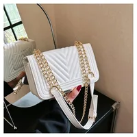 Women's Pu Leather Solid Color Classic Style Square Magnetic Buckle Shoulder Bag sku image 1