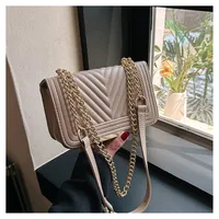 Women's Pu Leather Solid Color Classic Style Square Magnetic Buckle Shoulder Bag sku image 4