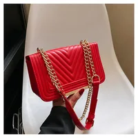 Women's Pu Leather Solid Color Classic Style Square Magnetic Buckle Shoulder Bag sku image 5
