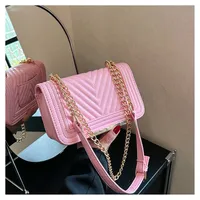 Women's Pu Leather Solid Color Classic Style Square Magnetic Buckle Shoulder Bag sku image 6