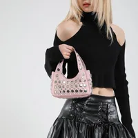 Women's Pu Leather Round Dots Streetwear Square Magnetic Buckle Shoulder Bag main image 3
