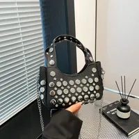 Women's Pu Leather Round Dots Streetwear Square Magnetic Buckle Shoulder Bag sku image 2