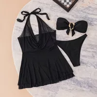 Women's Solid Color 3 Pieces Set Swimwear main image 3