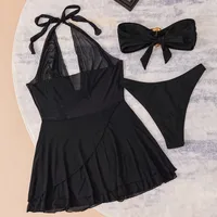 Women's Solid Color 3 Pieces Set Swimwear main image 4