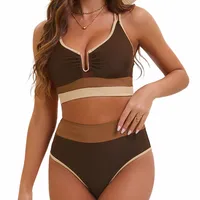 Women's Continuous Color Matching 2 Pieces Set Swimwear main image 3