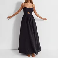 Women's Strap Dress Casual Elegant Simple Style Collarless Solid Color Sleeveless Solid Color Maxi Long Dress Indoor Daily Date main image 2