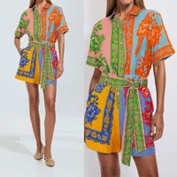 Women's Casual Office Daily Elegant Style Temperament Commuter Printing Shorts Jumpsuits main image 4