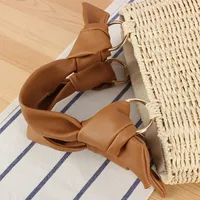 Women's Small Straw Solid Color Vacation Weave Trapezoid String Straw Bag main image 2