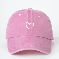 Unisex Casual Simple Style Streetwear Heart Shape Embroidery Curved Eaves Baseball Cap main image 5