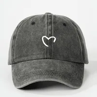 Unisex Casual Simple Style Streetwear Heart Shape Embroidery Curved Eaves Baseball Cap sku image 3
