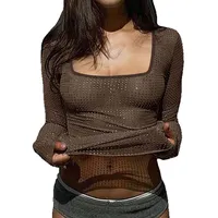 Women's T-shirt Long Sleeve T-Shirts Sexy Solid Color main image 4