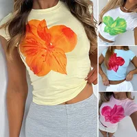 Women's T-shirt Short Sleeve T-Shirts Casual Flower main image 1