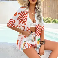 Daily Women's Vacation Sun Lines Flower Tencel Viscose Fiber Shorts Co-ord Set Shorts Sets main image 3