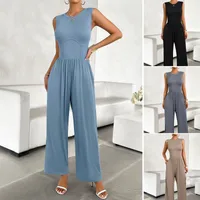 Women's Holiday Daily Casual Simple Style Streetwear Solid Color Full Length Jumpsuits main image 1