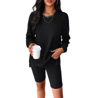 Holiday Daily Women's Casual Simple Style Streetwear Stripe Solid Color Spandex Polyester Flower Gray Velvet Shorts Co-ord Set Shorts Sets main image 5