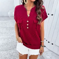 Women's Blouse Short Sleeve Blouses Casual Streetwear Polka Dots sku image 12