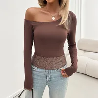Women's T-shirt Long Sleeve T-Shirts Casual Simple Style Streetwear Solid Color sku image 1