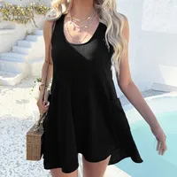 Women's Tank Dress Casual Elegant Streetwear U Neck Sleeveless Solid Color Above Knee Holiday Daily sku image 7