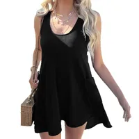 Women's Tank Dress Casual Elegant Streetwear U Neck Sleeveless Solid Color Above Knee Holiday Daily main image 3