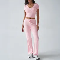Holiday Daily Women's Casual Simple Style Streetwear Solid Color Viscose Fiber Knit Pant Co-ord Set Shorts Sets main image 5